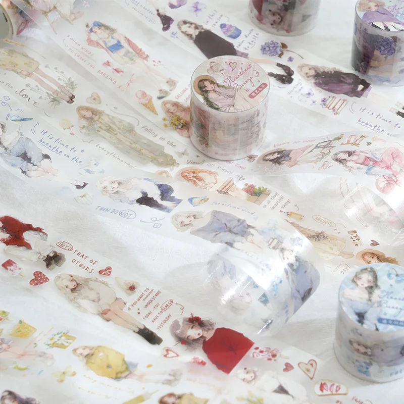 Card Lover 35mm*2m Roll [Heart Night Wind Series] Lovely Journal Masking Tape Mist Surface PET Washi Tape Material Scrapbook Kit