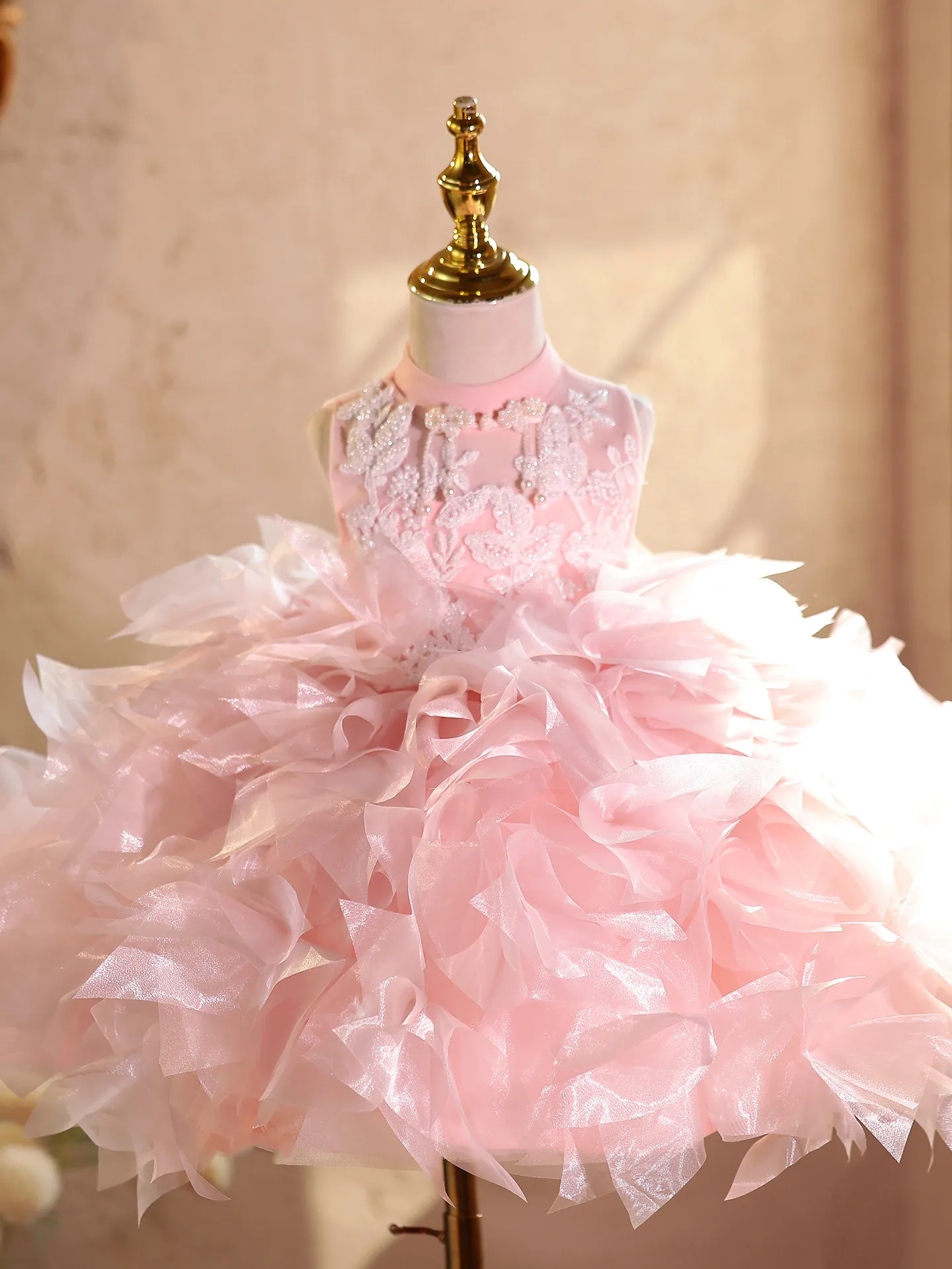 custom-flower-girl-dress-wedding-gown-birthday-party-pageant-dress-sleeveless-lace-beaded-ruffled-tulle-ball-gown-princess-dress