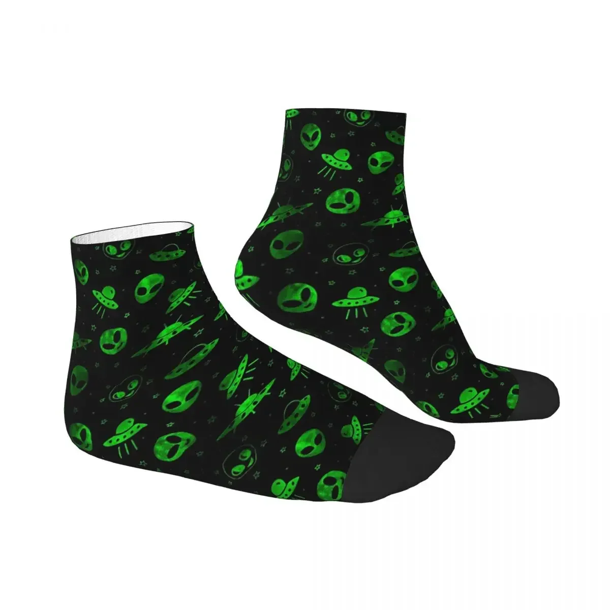 Aliens And UFOs Pattern Socks Harajuku Super Soft Stockings All Season Socks Accessories for Man's Woman's Gifts