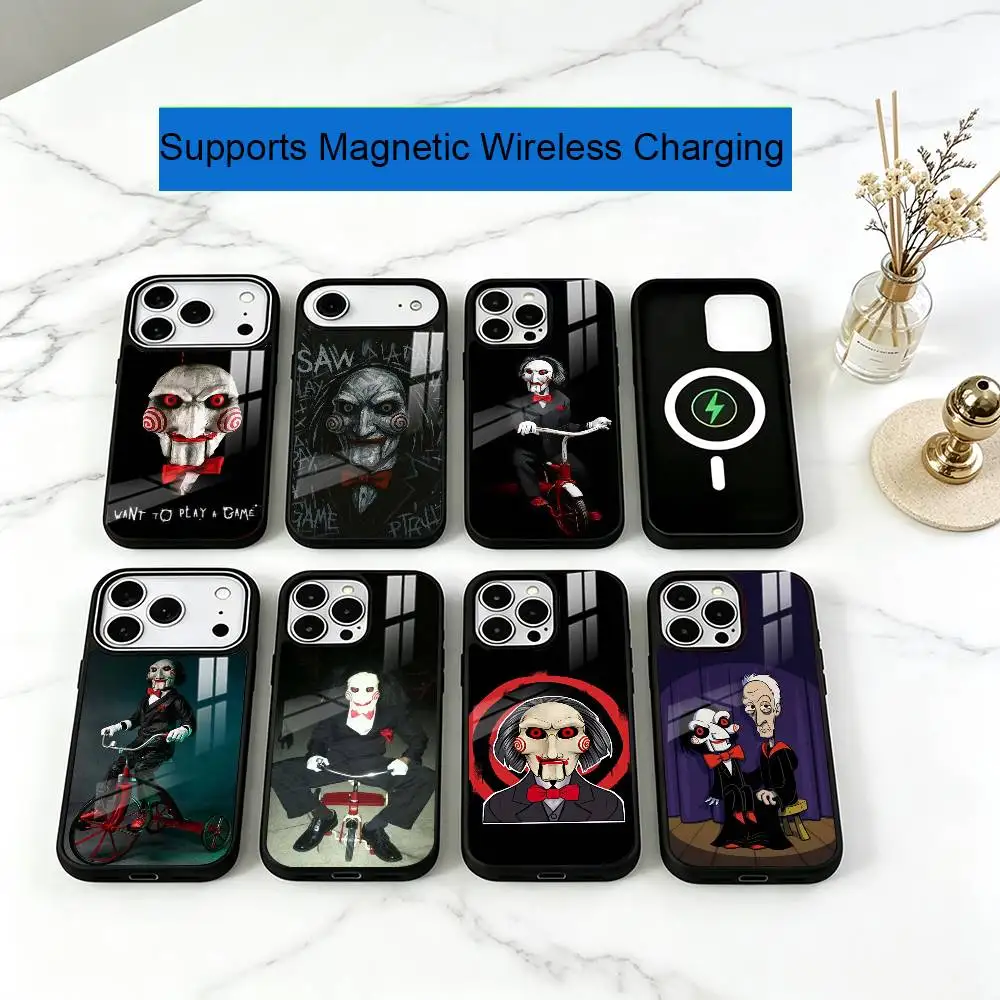 S-Saw J-Jigsaw Phone Case For iPhone17,16,15,14,13,12,11 Plus,Pro Allows magnetic wireless charging