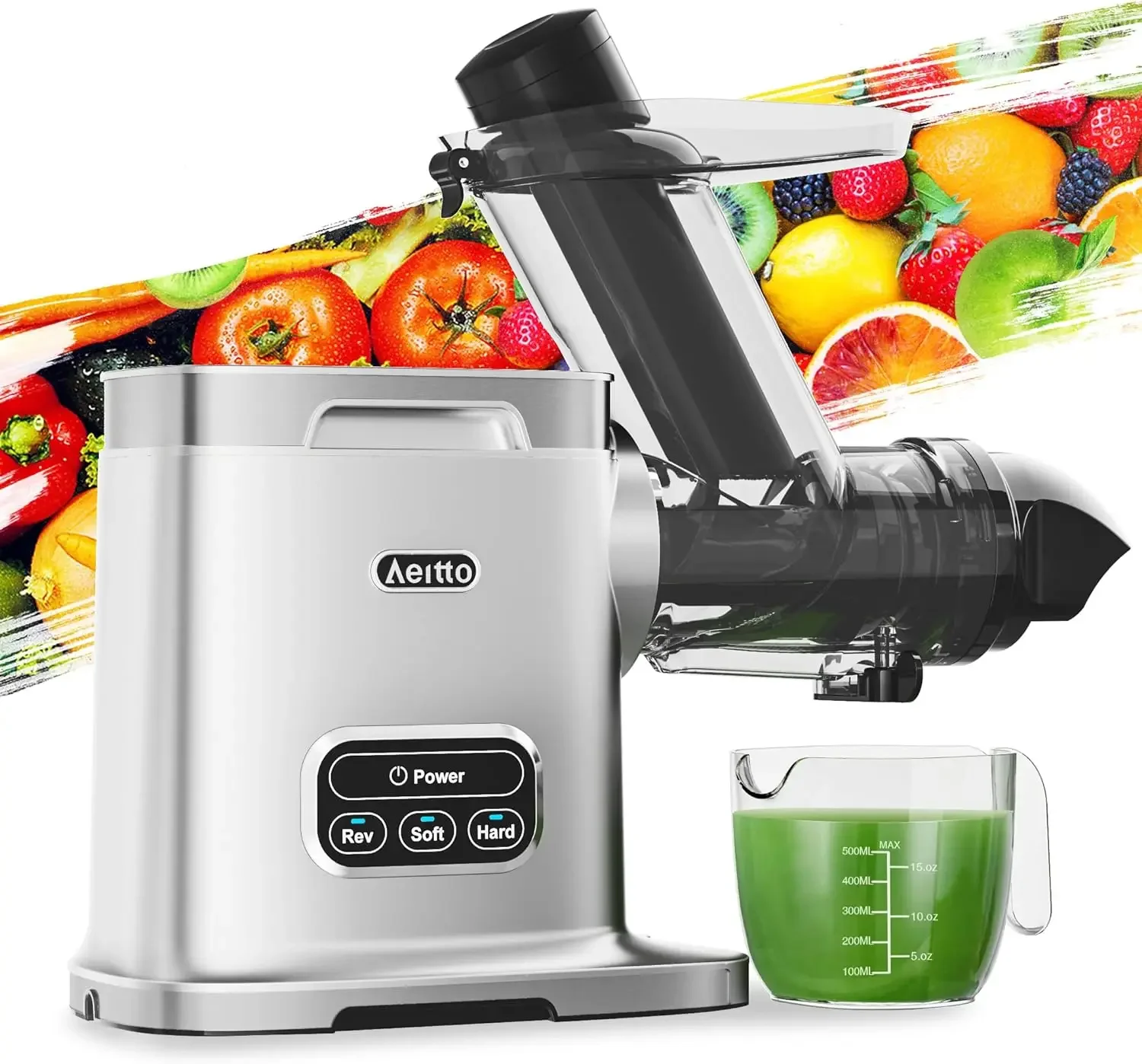 Cold Press Juicer Machines, 3.6 Inch Wide Chute, Large Capacity,Easy to Clean Slow Juicer for Vegetable and Fruit