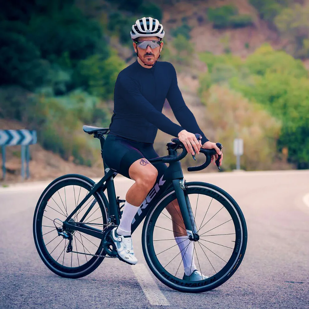 YKYWBIKE Autumn Pro Team Black Long Sleeve Jersey Clothing Race Cycling Jersey Bicycle Cycling Clothes Ltaly Mesh Fabric Sleeve