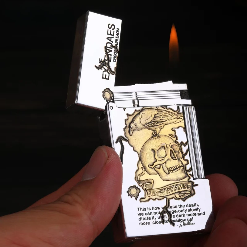 

Высококачественная роскошная металлическая боковая надувная звуковая боковая зажигалка в стиле ретро, чтобы подарить высококачественные подарки для рыб и рыб