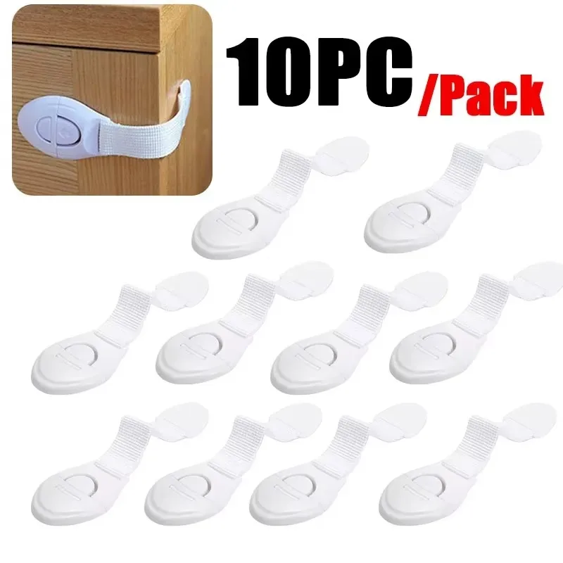 

5/10Pcs Baby Safety Latch Drawer Webbing Safety Lock Multifunctional Protection Cloth Belt Lock Drawer Lock Cabinet Door Locks