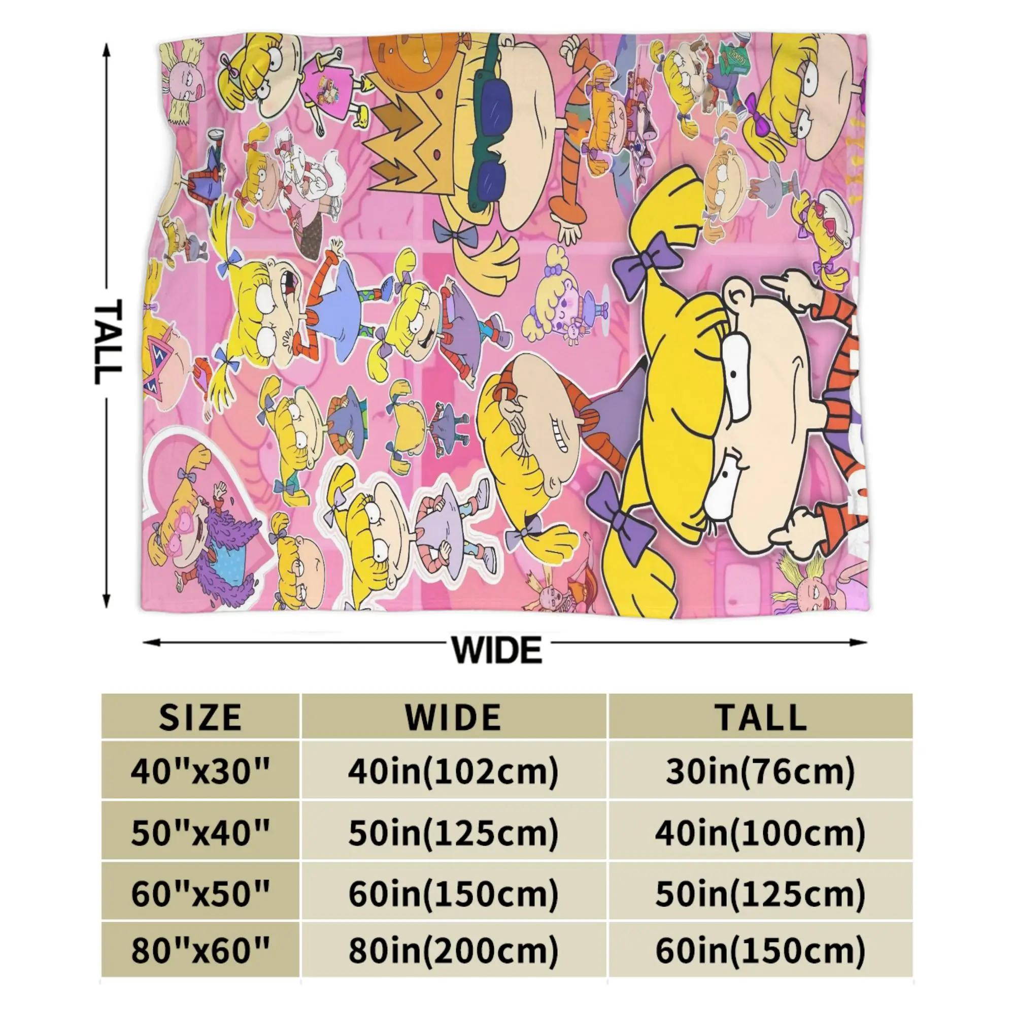 Rugrats أنجليكا المخللات نمط بطانية لينة رقيق أفخم رمي بطانية لغرفة المعيشة التخييم الفانيلا المفرش غطاء السرير
