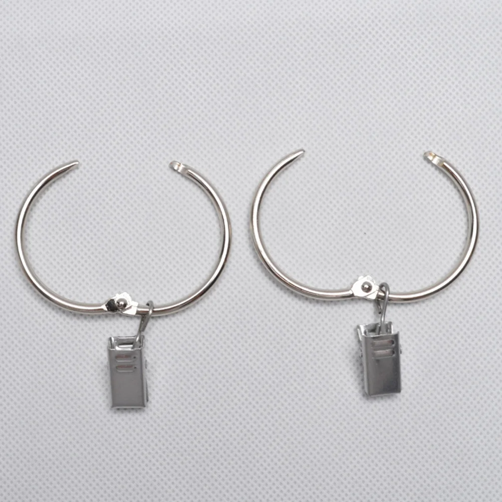 40pcs 38mm Curtain Loop Clasp Stainless Steel Curtain Hanging Open Ring Clips Hook curtain clips open curtain clips