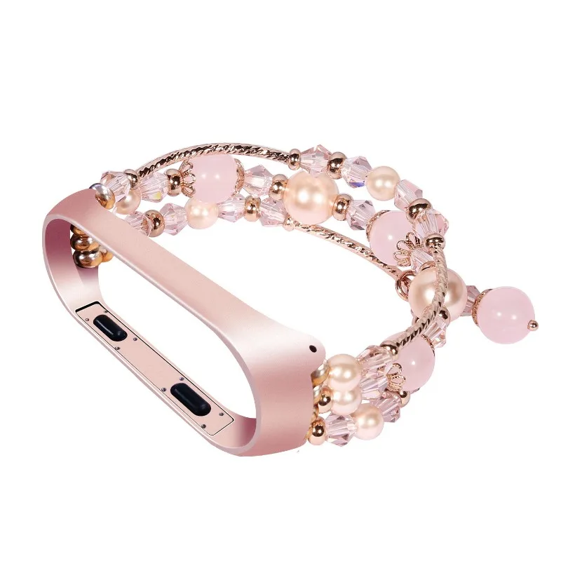 Pulsera elástica de joyería para Xiaomi Mi Band, pulsera inteligente de cuentas para mujer, pulsera de moda para Mi Band 7, 3, 4, 5, 6, Mi5, Miband 6