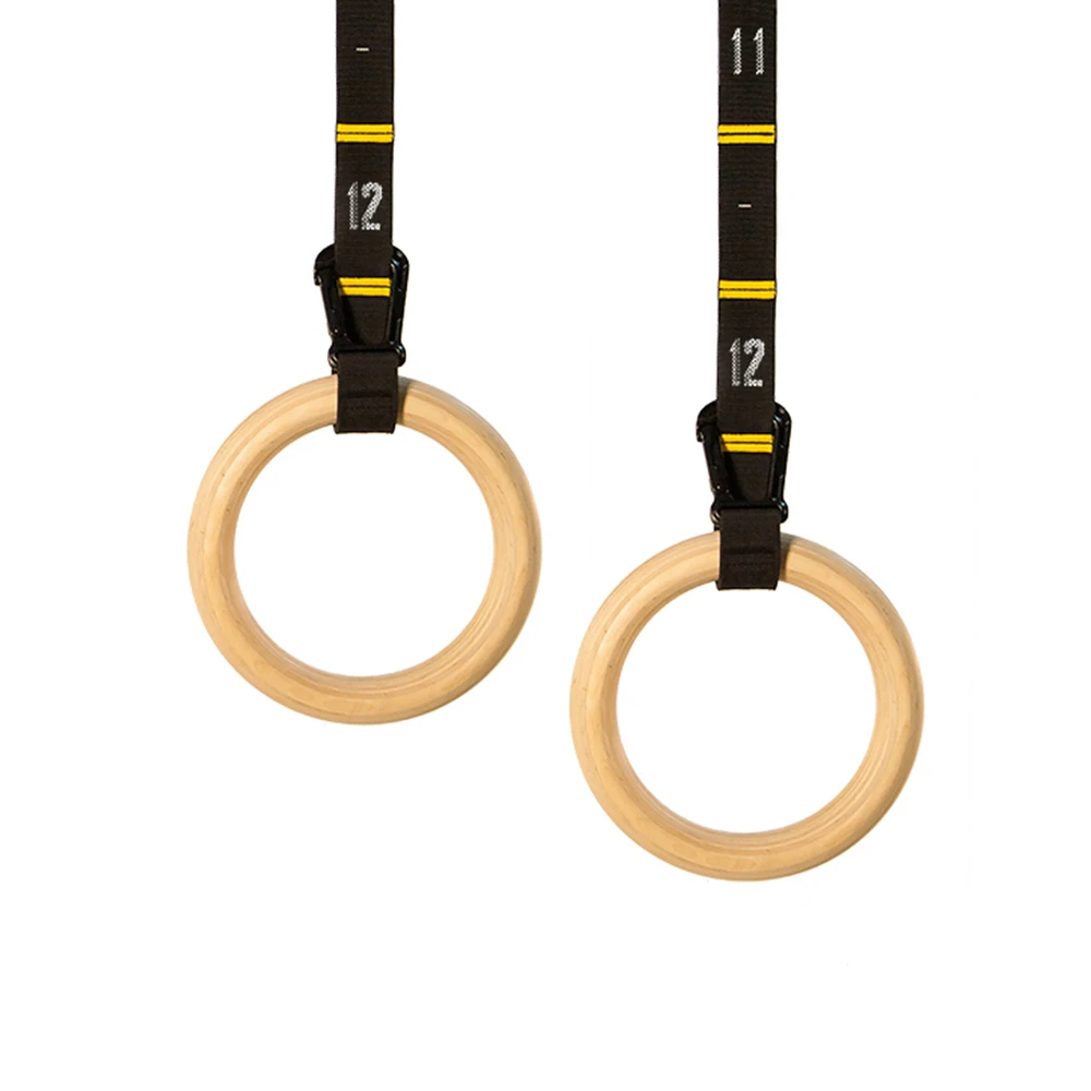 1 Paar Holz-Gymnastikringe mit verstellbaren Trägern, Fitnessstudio-Ring für Kinder und Erwachsene, Heimfitness, Klimmzug-Krafttraining