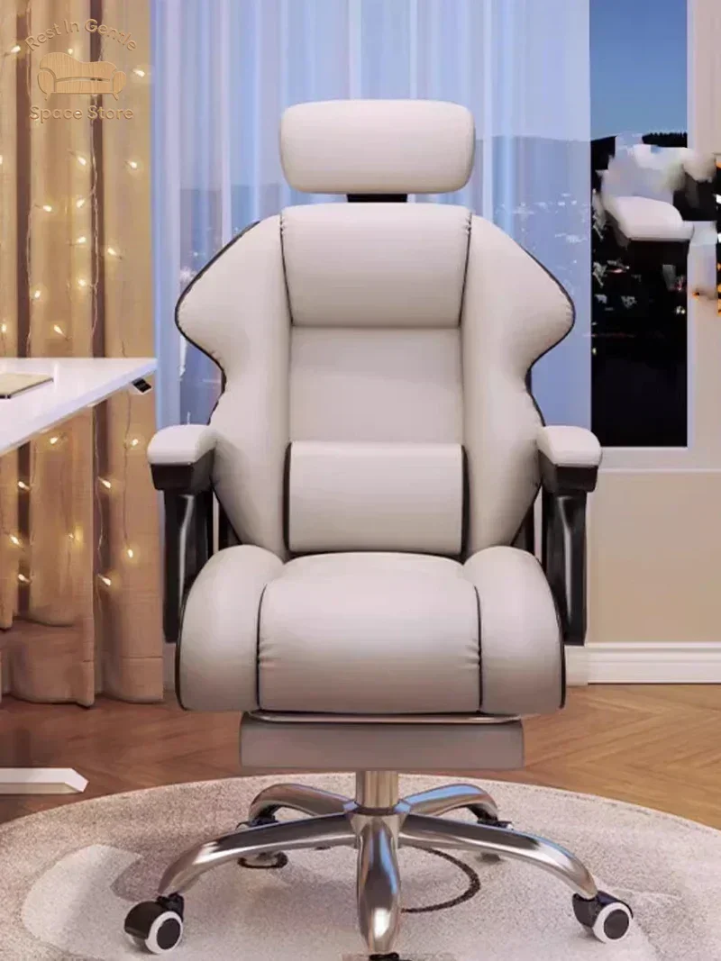 Ergonomic Design Office Chair PU Leather Metal Leg Computer Bedroom Office Chair Gaming Boss Study Sedie Office Furniture