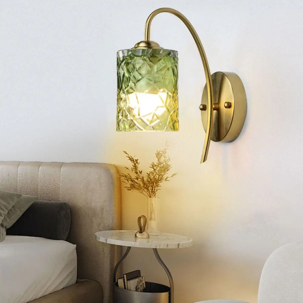 

Настенный светодиодный светильник Starry Glass Shade с поворотным механизмом, регулируемой яркостью, 360° ° Регулируемый современный настенный светильник из латуни