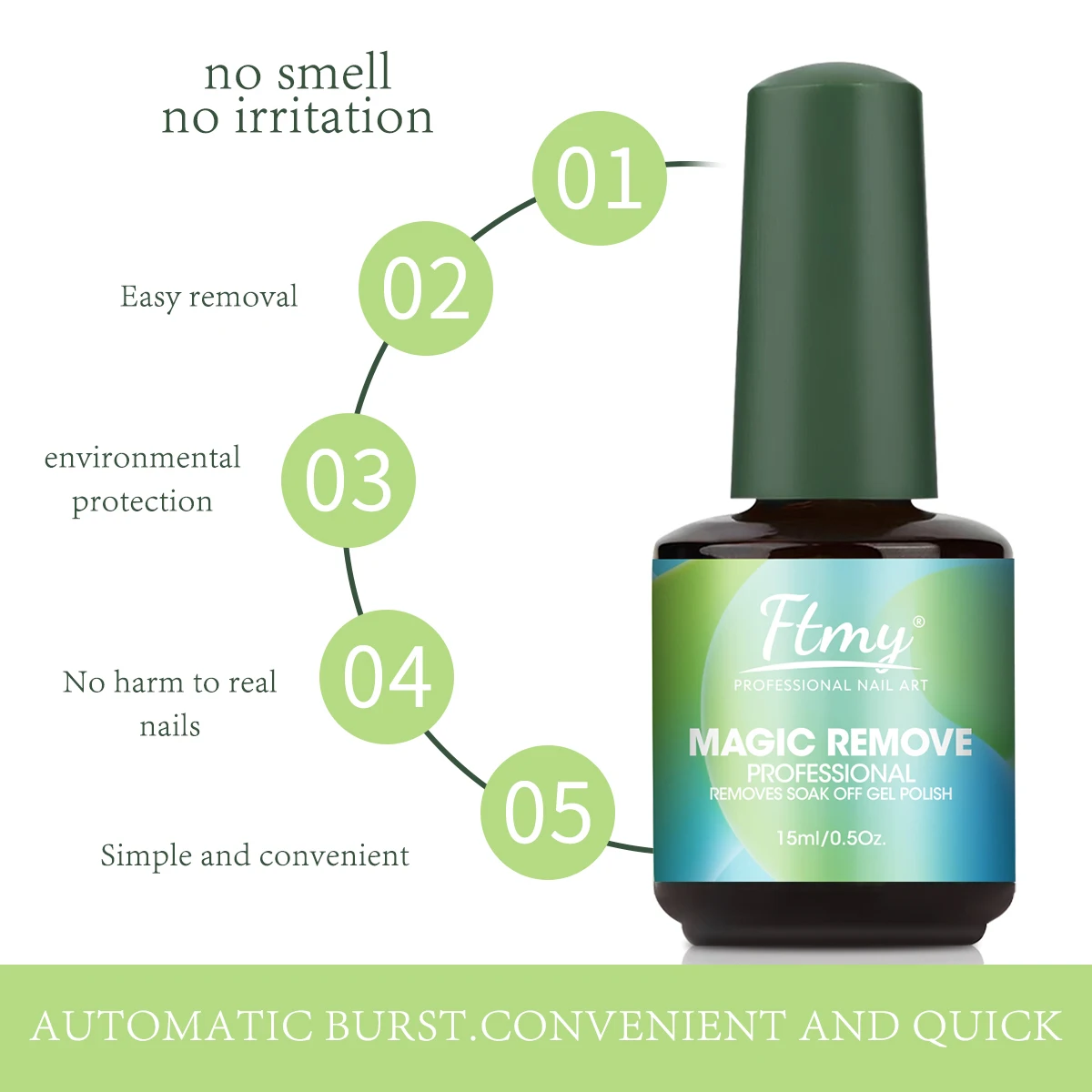 مزيل طلاء الأظافر الجل، مزيل طلاء الأظافر بسرعة 2-3 دقائق، لا يسبب ضررًا للبشرة، لا توجد رائحة مهيجة، لا حاجة إلى الرقائق المعدنية أو تمرغ أو #6
