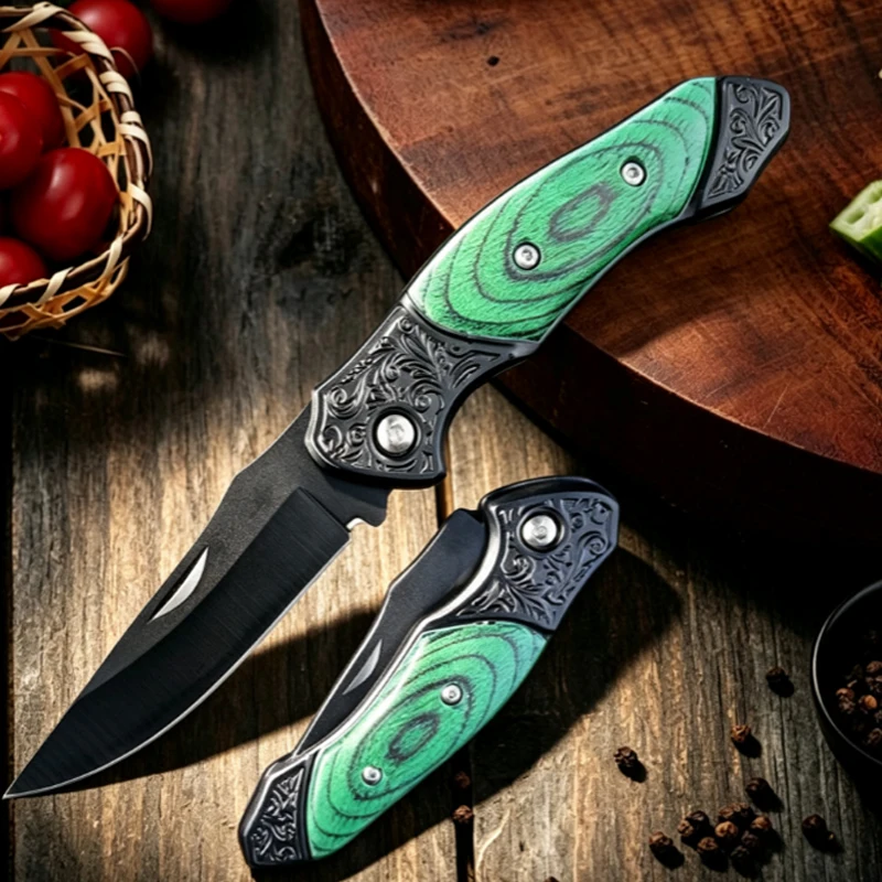 WXCOO Folding Knife Stainless Steel Fruit Kitchen Knife Multifunctional Fruit Peeler Pocket Knife Kitchen Household Cutting Tool