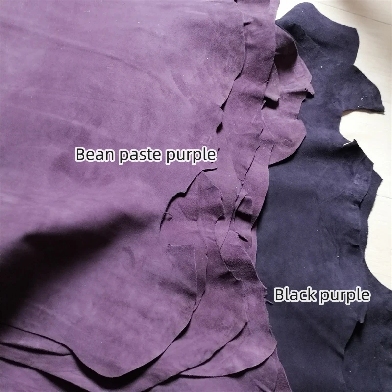 0.7mm Bean Paste Purple Sheep Suede. First-layer Leather. Genuine Leather Fabric. Handmade DIY for Lining. Whole Sheepskin.