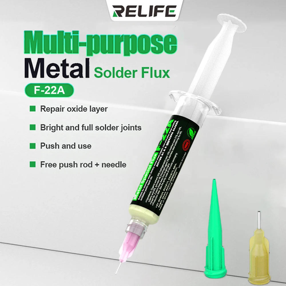 RELIFE F-22A Multifunctional Metal Flux Paste with Needle Tube for Mobile Phone Repair Motherboard PCB Soldering Paste Tool