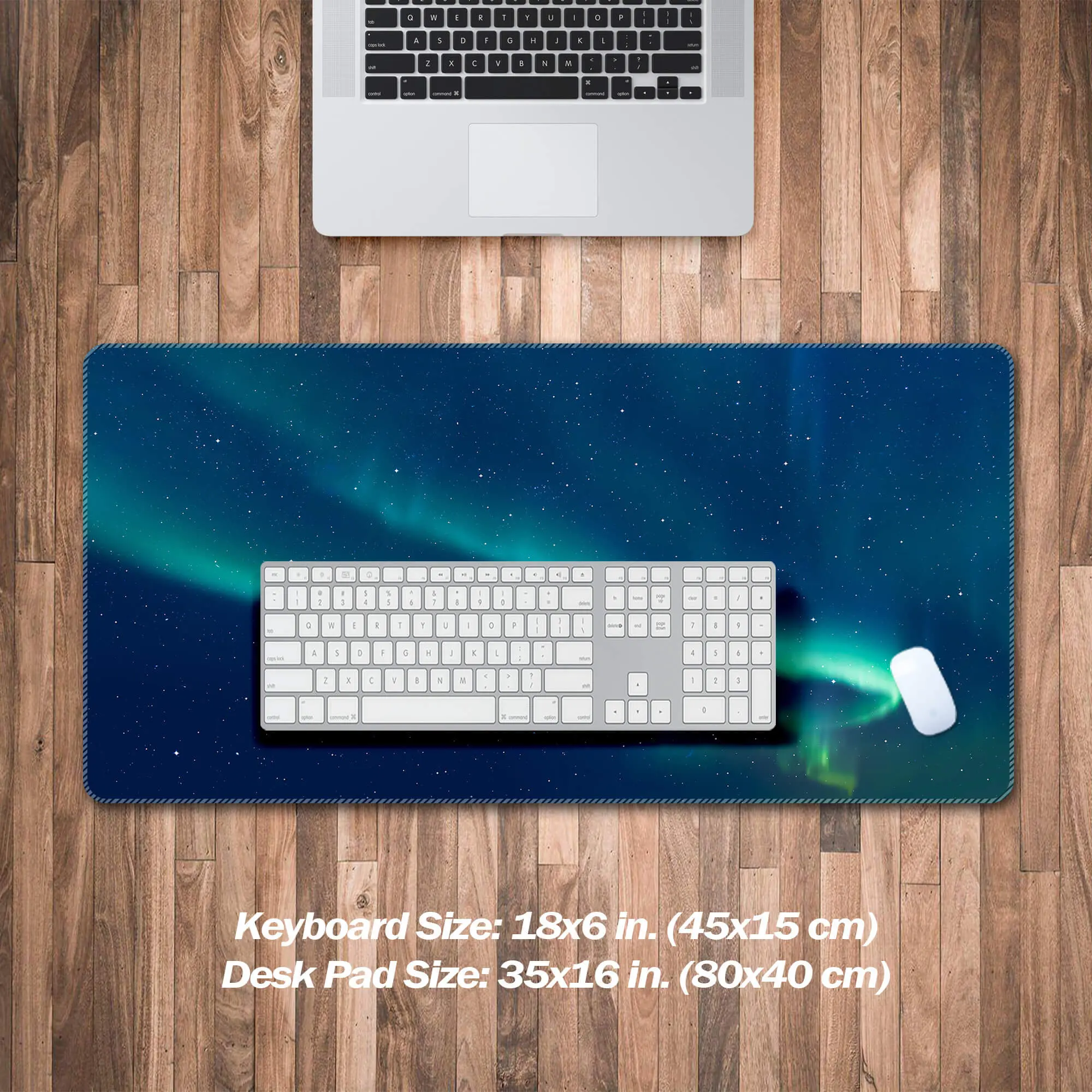 Aurora Borealis Desktop Computer Mat, Milky Way Spiral Galaxy, XXL Andromeda Big Stars,Gaming Mouse Pad, Gift for Gamer