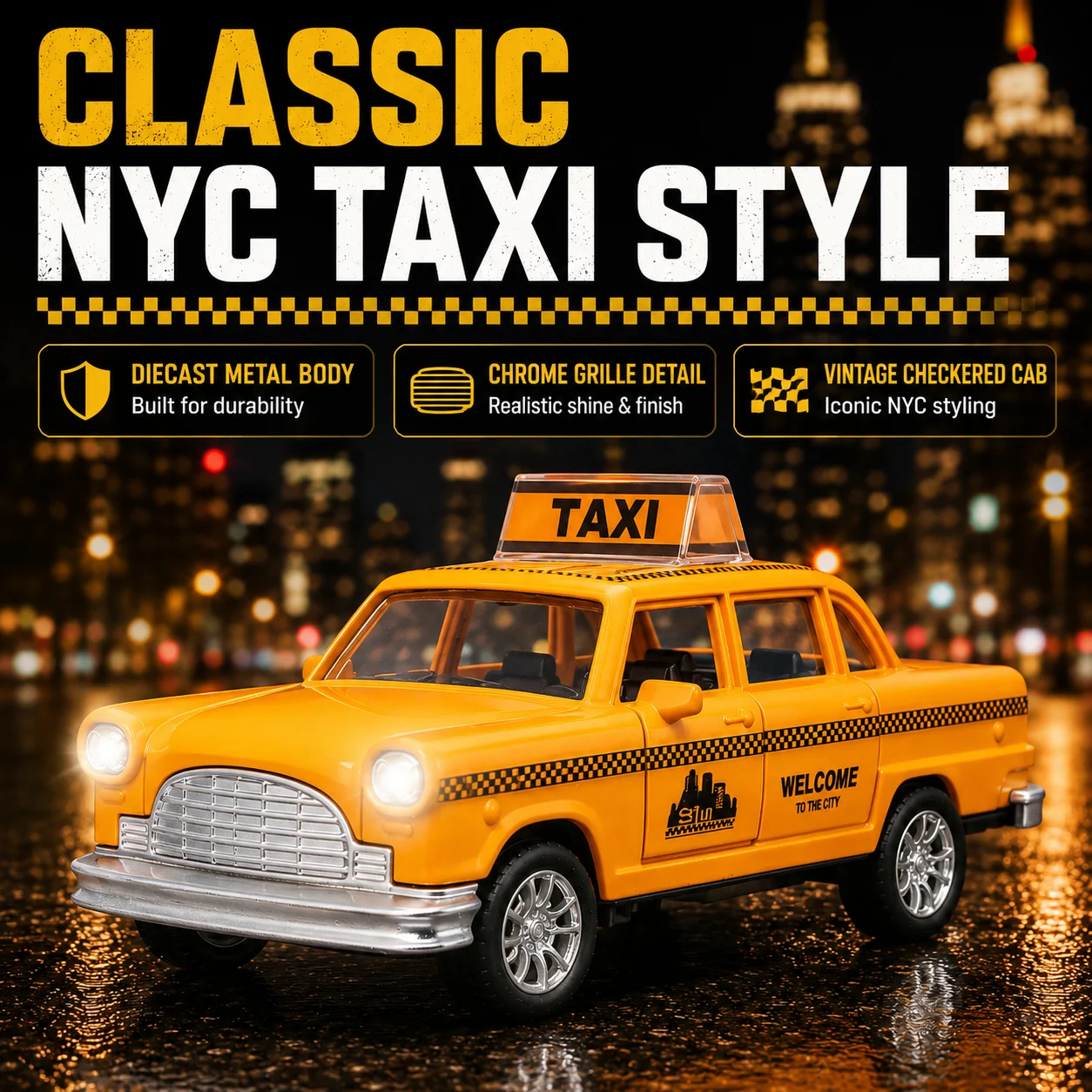 Diecast NYC Yellow Taxi Toy Ca - đánh giá và giá Kids Toys Nyc