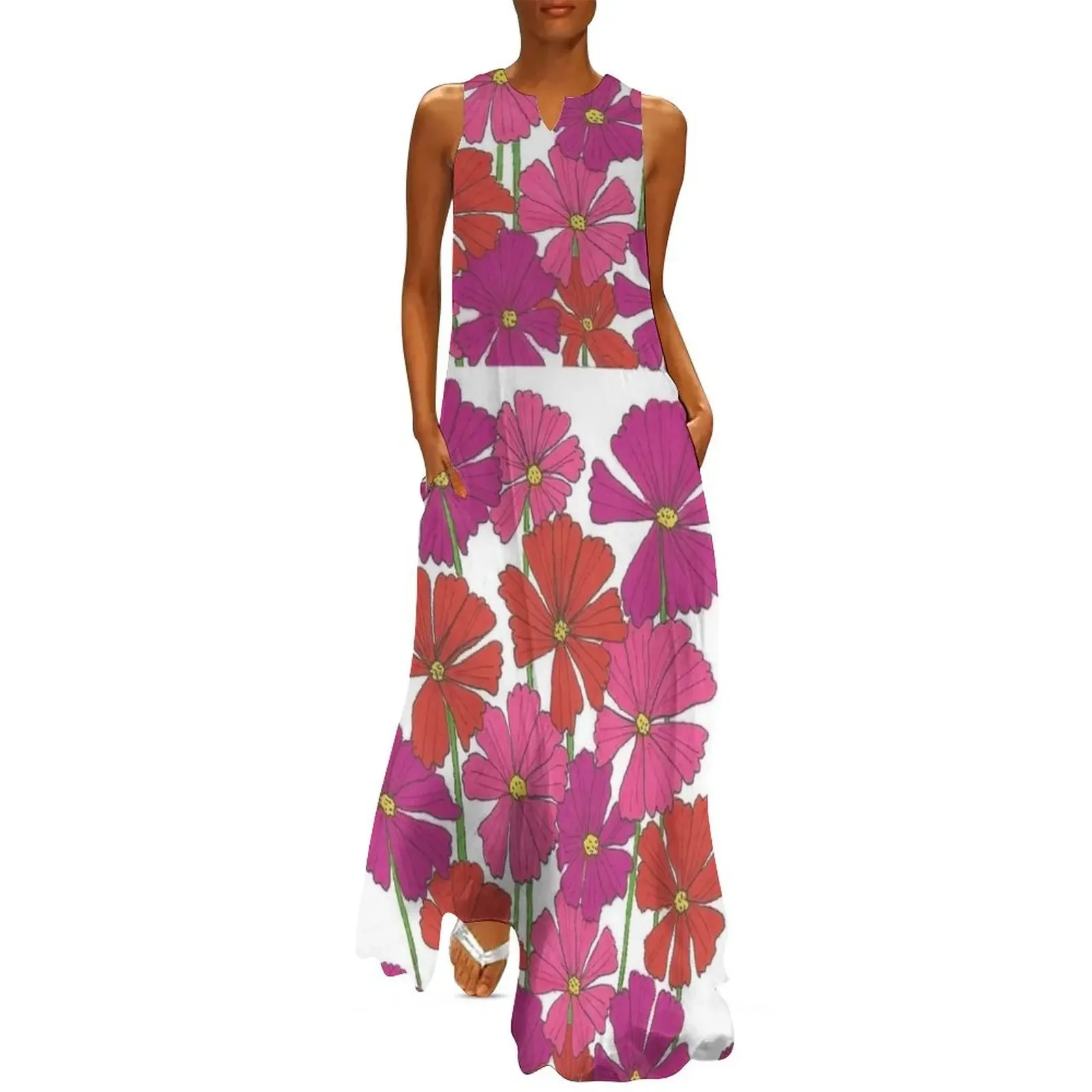 

Bright Cosmos Long Dress Women's skirt beach dresses elegant women's dresses for wedding Women's summer long dress Dress