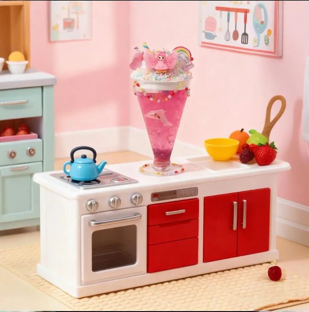 DIY Faux Dessert Craft Kit Mini Ice Cream & Fruit Drink Models Creative Party Treat Toys for Kids & Adults