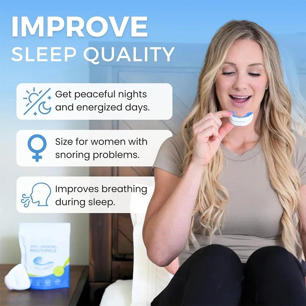 Anti-Snoring Mouthpiece Anti-Snoring Device Night Time Teeth Mouthguard Adjustable Sleeping Mouth Guard for Bruxism Stop Snoring image 3