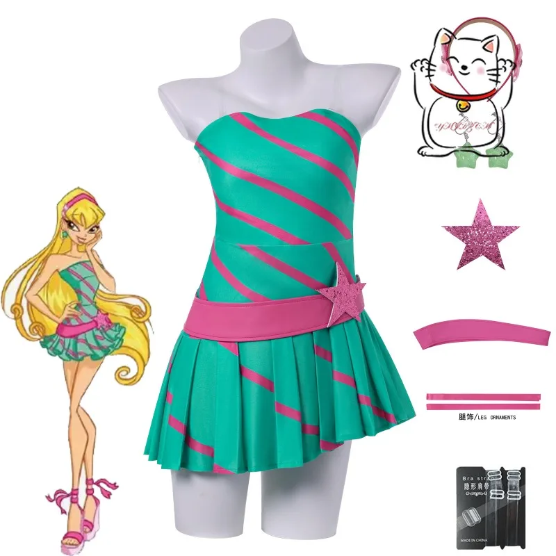 

Novelty anime Stella elegant strapless dress cosplay costume fantasy journey carnival and Halloween journey hero journey sexy