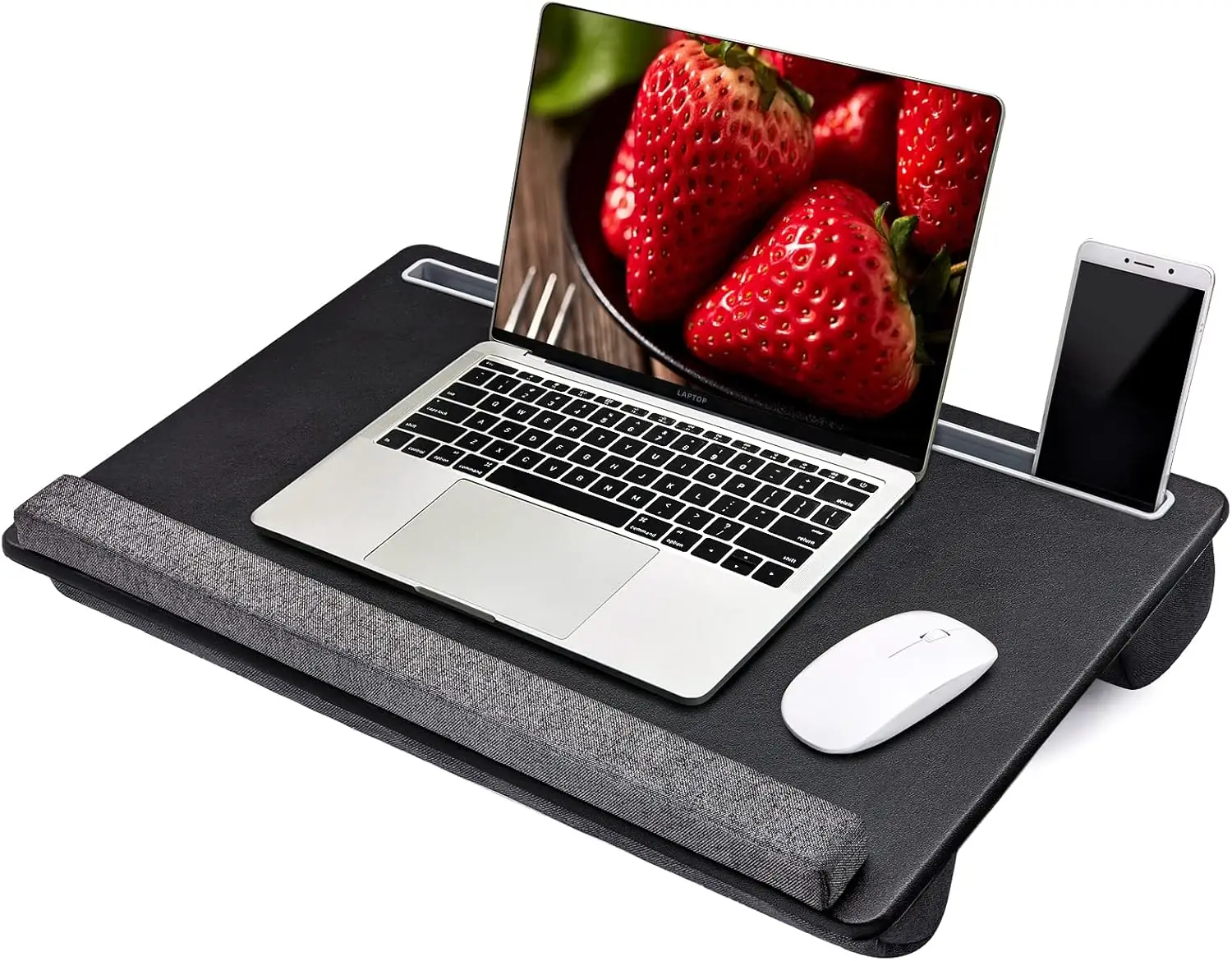 

Large Lap Desk with Full Mouse Pad, Phone Holder & Wrist Rest for Laptops up to 17.3 inches, Portable for Bed Sofa Use