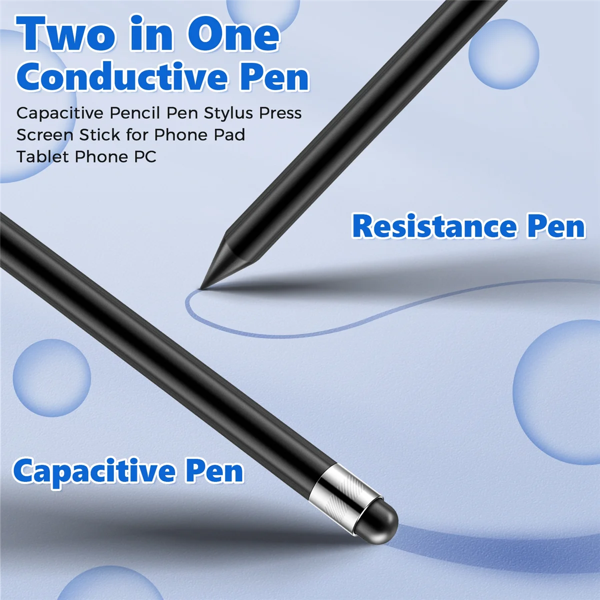 RISEN Емкостный карандаш-стилус для экрана для iPhone iPad Tablet Phone PC - черный