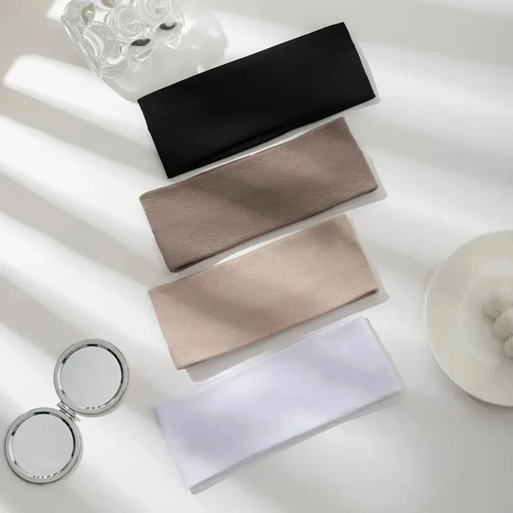 2026 new 4Pcs Women's Solid Color Elastic Hair Bands Simple Fashion Cute Makeup Face Wash Vintage Sports Yoga Running Headbands