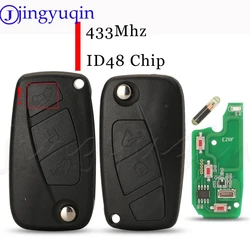 jingyuqin Flip Remote Car Key Fob 433MHZ ID48 Chip For Fiat Ducato Stilo Citroen Relay Peugeot Boxer Lancia With SIP22 Blade