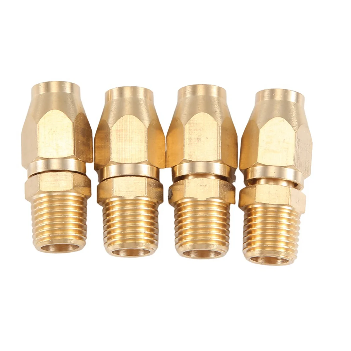 4PCS Brass Pneumatic Replacement Fitting for 1/4-Inch ID Hose x 1/4-Inch NPT Rigid,Solid Brass Reusable Air Hose Splicer