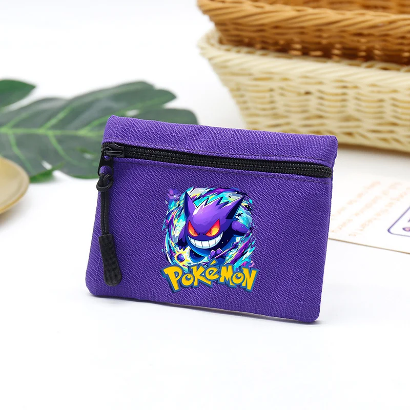 Anime Pokemons Coin Purse Cute Square Wallet Key Cards Holder Men Women Bag Accessories Portable Earphone Money Storage Pouch view 3