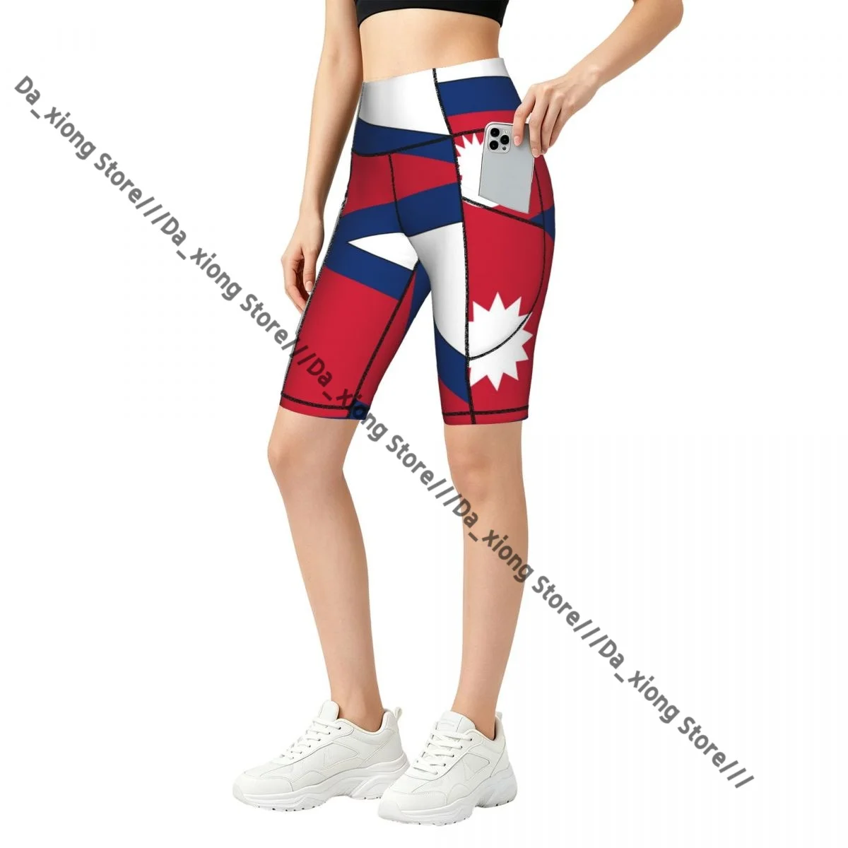 

Nepalese Flag High Elastic Yoga Outdoor Sports Jogging Shorts