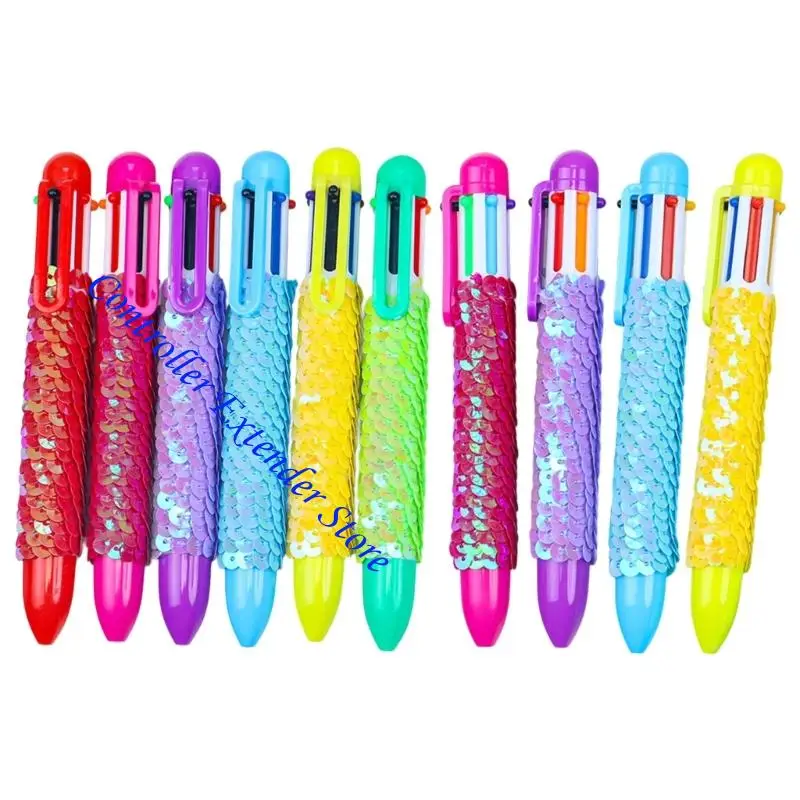 

N84b 10pcs MultyColor Pen 6 Colors Shuttle Pen Seercins Выдвижной шар для шарики