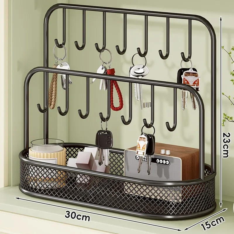 

Shelf Entrance Key Organizer Chain Display Holder Desktop Basket Stand Iron Entryway Table Rack for