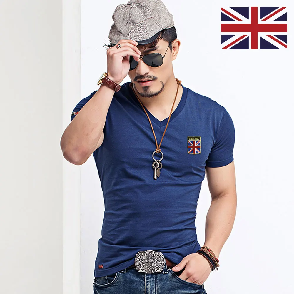 MYDBSH Brand Men T Shirts Cotton Union Jack Clothing Male Slim Fit Tee Shirt Man England Flags T-Shirts Skateboard Swag Clothing