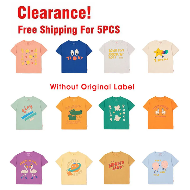 Clearance New 2025 Children's TC Summer Fashion Design Boys and Girls Cute Printed Short Sleeved T-shirt Top 1-10Y