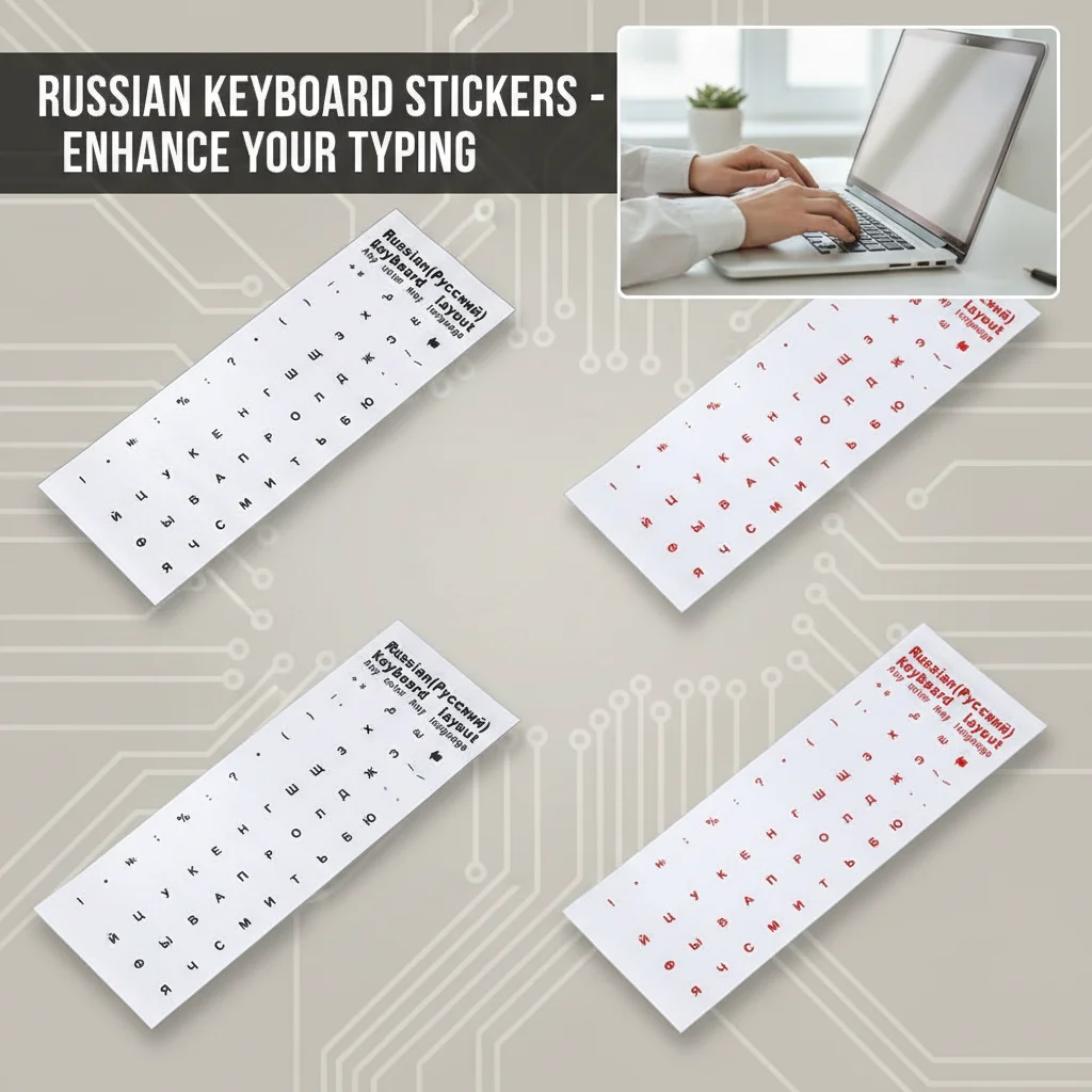 Russian Transparent Keyboard Stickers Alphabet Black White Label Dust Protection Computer PC Laptop Language Accessories