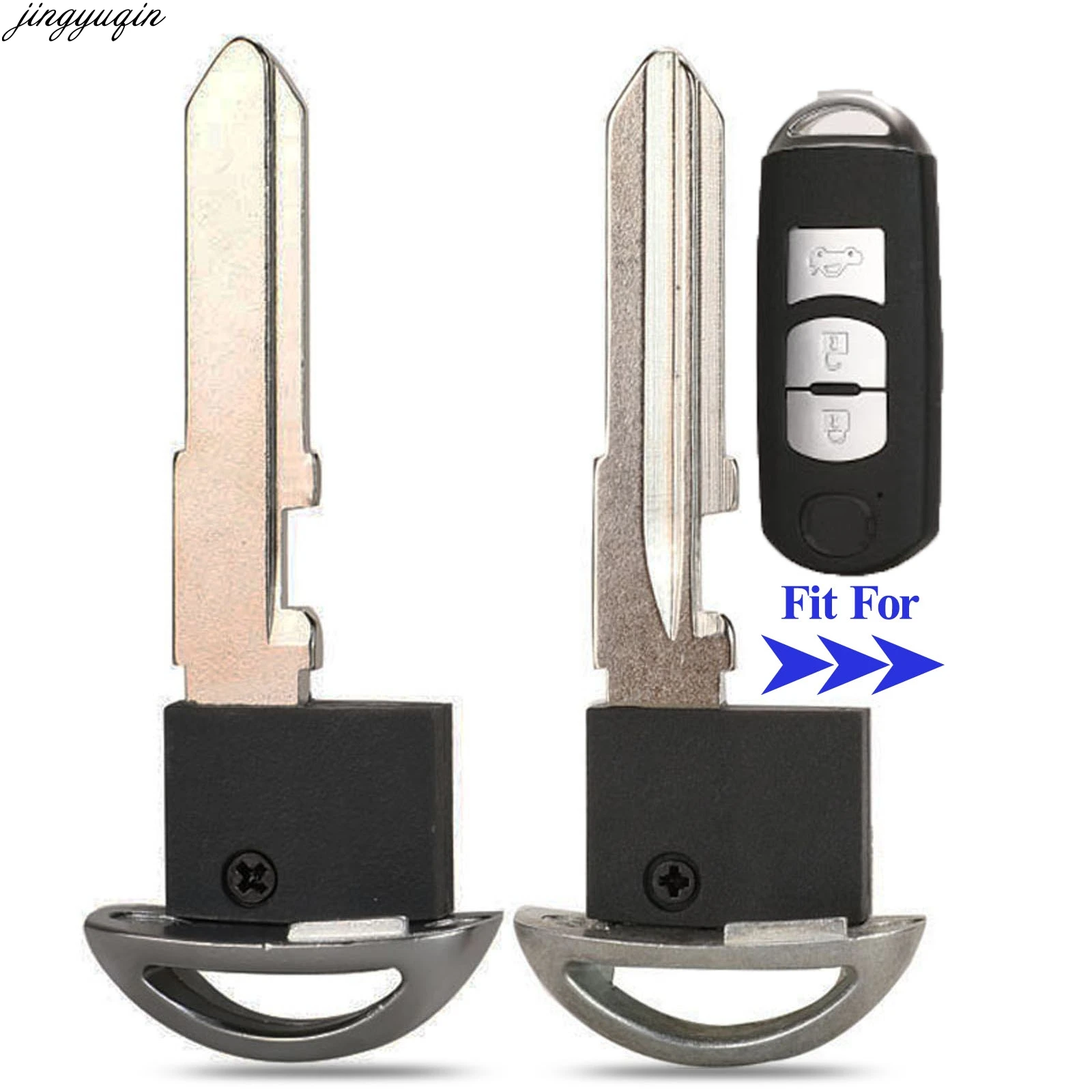 Jingyuqin Remote Car Key Case Shell For Mazda 3 5 6 CX-5 CX-7 CX-9 MX-5 Miata RX-8 2006-2013 Blank Blade Replacement