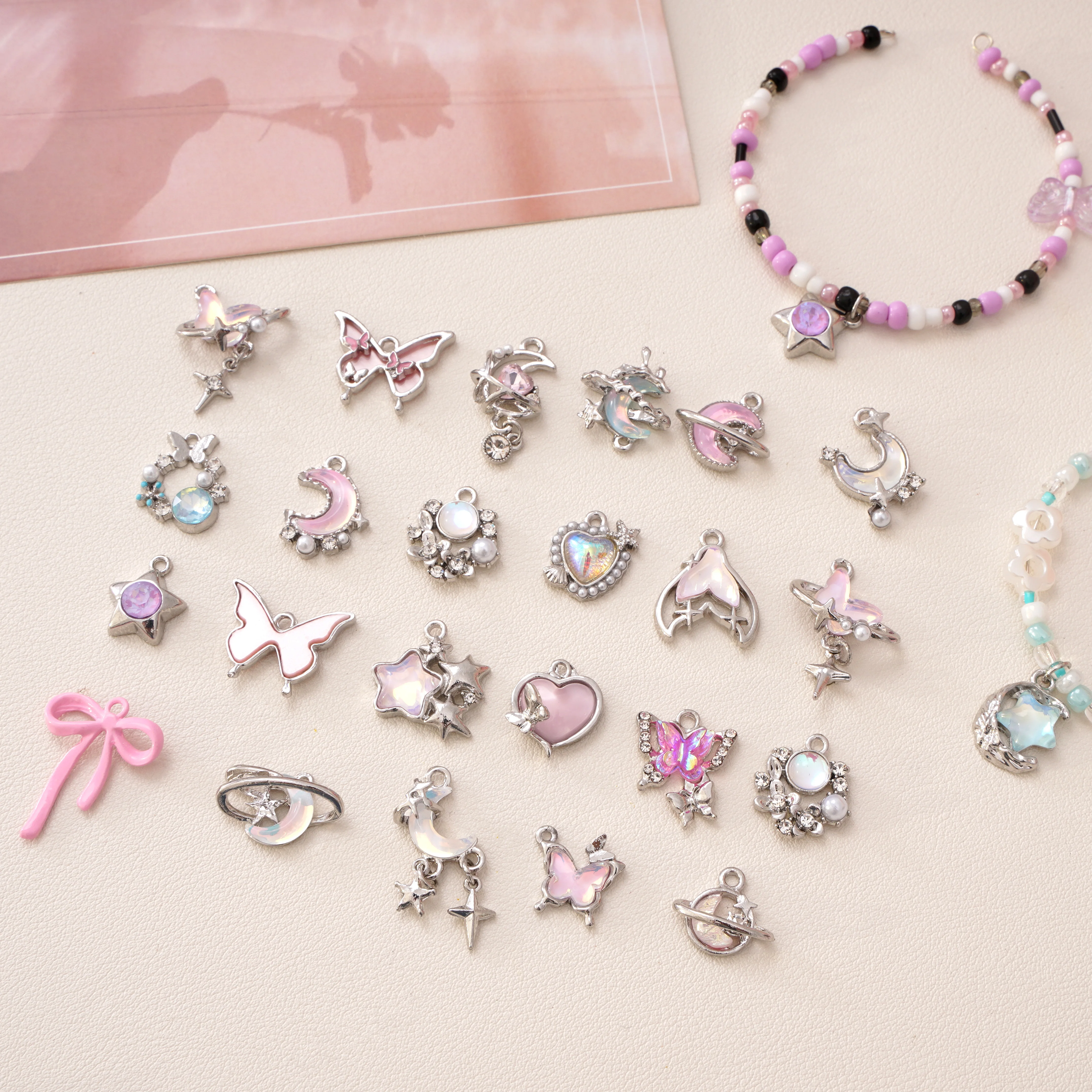 1Pcs Metal Alloy Butterfly Moon Star Heart Charm Pendant for Jewelry Making Necklace Earrings DIY Accessories Finding Craft
