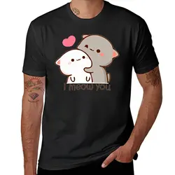 Peach and goma mochi cat T-Shirt Aesthetic clothing sports fans korean fashion graphics T-shirt men