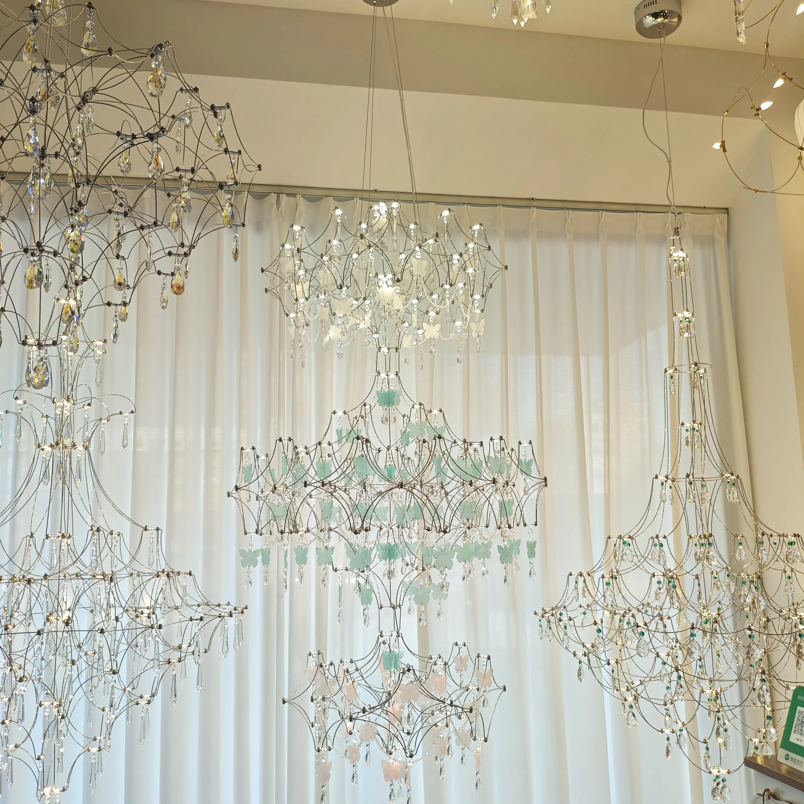 French natural shell butterfly chandelier living room bedroom daughter's room dining room modern minimalist crystal chandelier