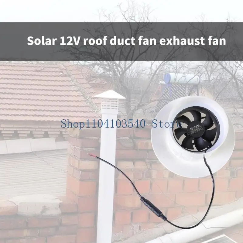 

02DC Solar 12V Energy Efficient Toilet Bathroom Fan High Speed Air Vent Fan with Antireflux Baffle for Odor and Steam Removal