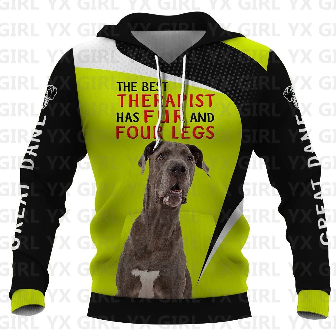 

GREAT DANE 3D Printed Hoodies Unisex Pullovers Funny Dog Streewear