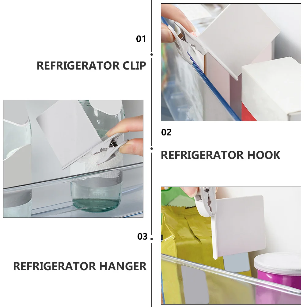 

8Pcs Refrigerator Divider Storage Box Clip Organizer Premium Plastic Side Door Hanging Hanger for Food Bags and Containers Easy