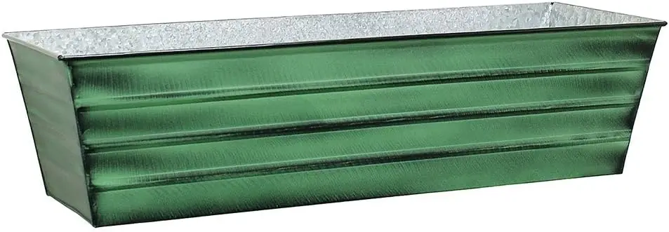 

Galvanized Window Flower Box Planter-Green-Large (35.5' L x 11' W x 9.5' D)