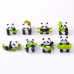 Creative Kawaii Mini Resin Panda Series Figurine Miniature Bonsai Doll House Decoration Accessories For Children Gift Toys