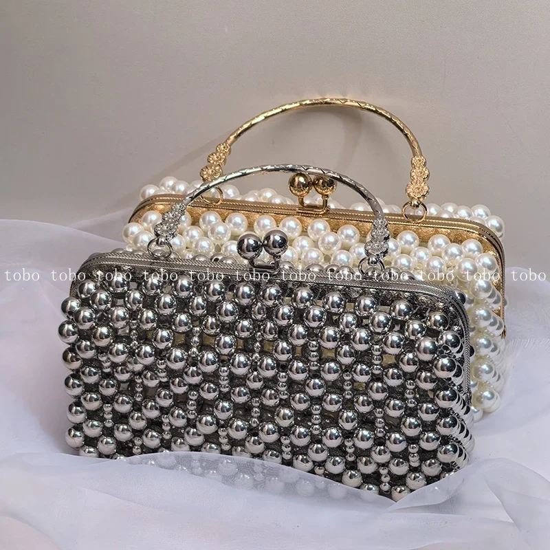 2025 Party Purses Versatile Cute Handbags Designer Luxury Handmade Mini Lunch Bag Pearl Ladies Evening Party Crossbody Bags