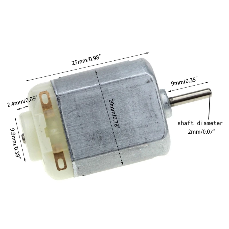 DC1V-6V tipo 130 en miniatura para motores Micro Motor eléctrico Hobby para coches, juguetes, Motor eléctrico para