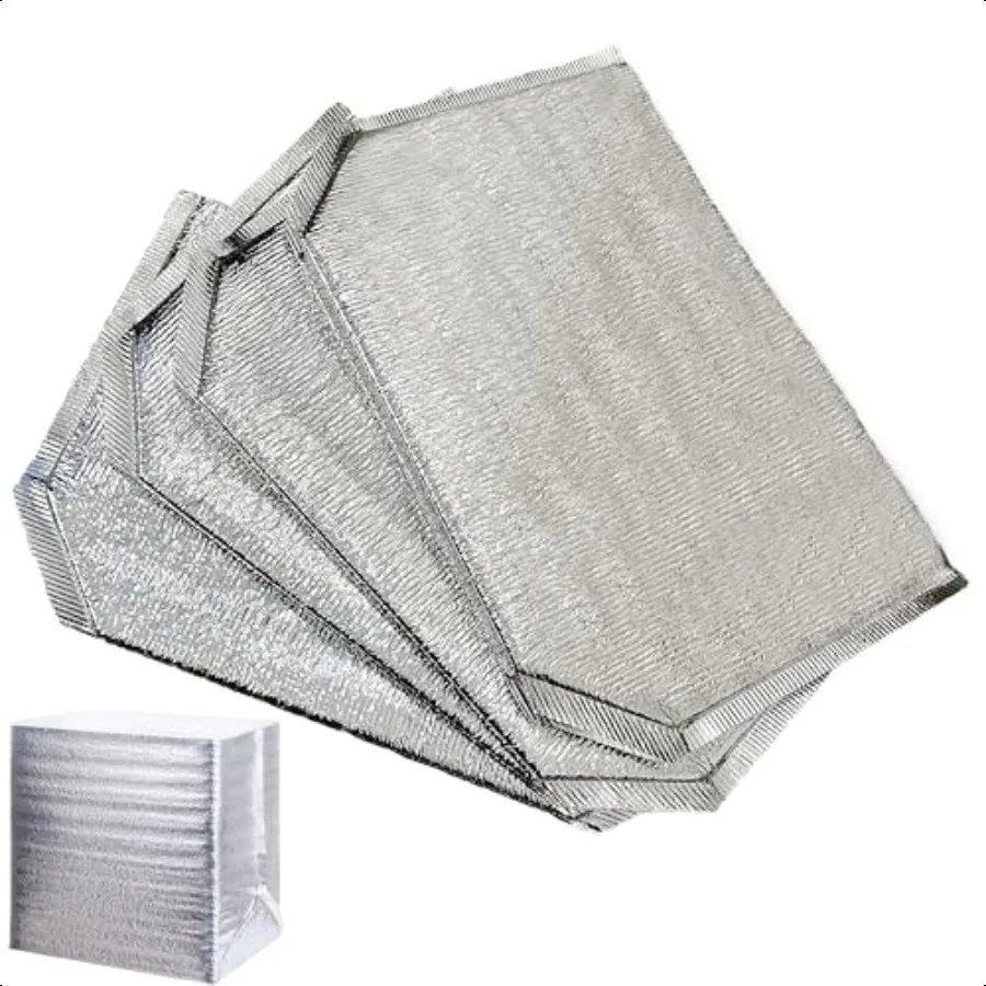 

4 PACKS Reusable Insulation Bags Thermal Box Liners 14 x 9.2 x 13.2 in Foil Thermal Box Liners for Takeaway packing insulation