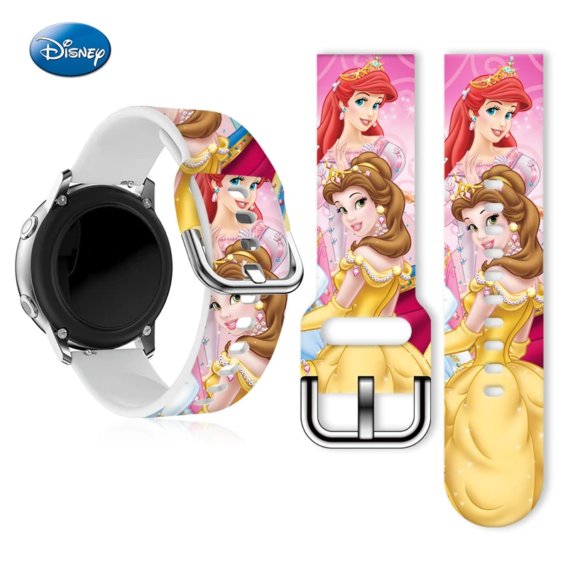 

20mm Disney Princess Printed Strap for Samsung Galaxy Watch 7/6/5/4 40mm 44mm Replaceable Bracelet for Xiaomi Amazfit for Gift