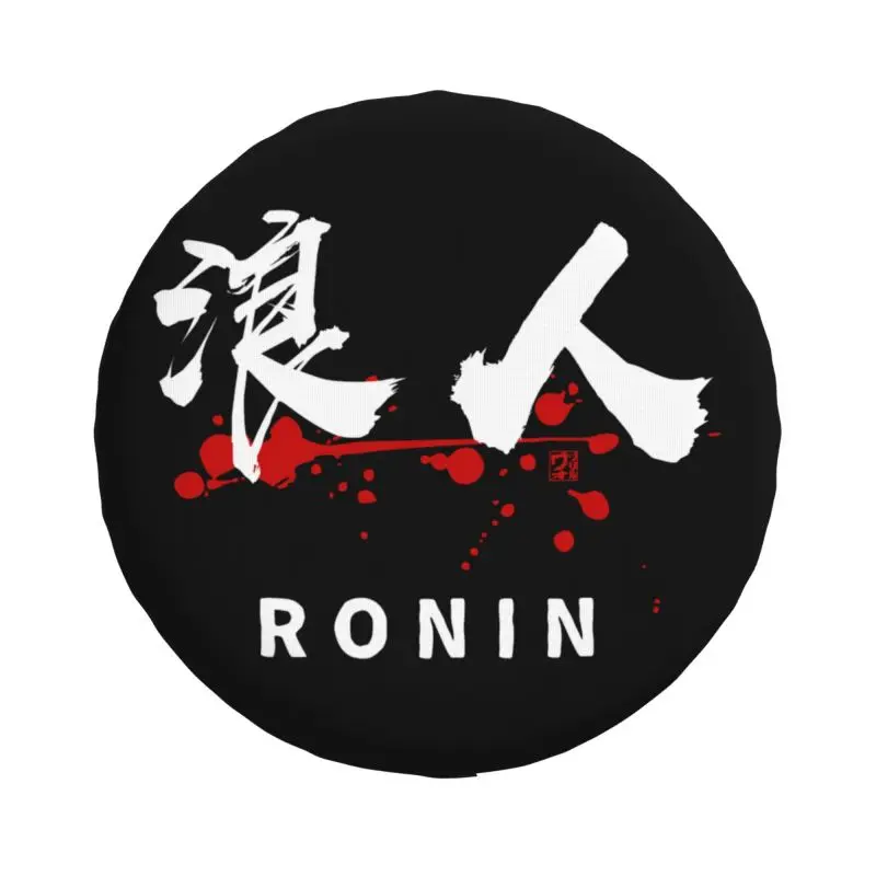 Ronin Kanji Symbol Calligraphy Spare Tire Cover for Jeep Honda Japanese Samurai SUV RV 4WD Car Wheel Protectors Accessories